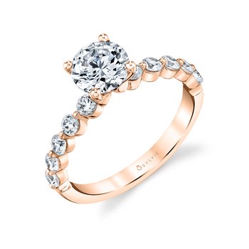 Round Cut Single Prong Engagement Ring 0.50 Ct. - Karol S1P10