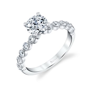Round Cut Single Prong Engagement Ring 0.50 Ct. - Karol S1P10