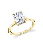 Sylvie Round Cut Solitaire Hidden Halo Engagement Ring - Carter S2683