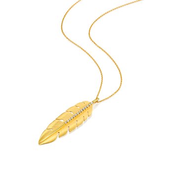 Handcrafted Feather Diamond Necklace 4167