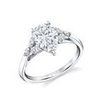 Sylvie Oval Cut Unique Three Stone Engagement Ring - Alina S2609