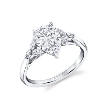Oval Cut Unique Three Stone Engagement Ring - Alina S2609