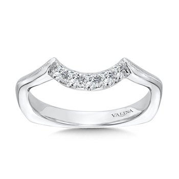 Curved Milgrain Diamond Wedding Band R1069BW