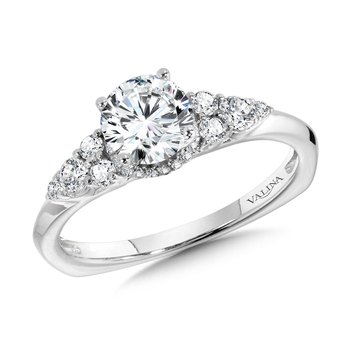 Tapered Diamond Engagement Ring R1108W