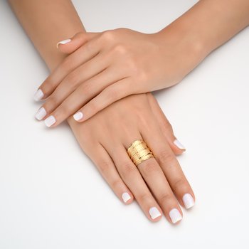 Three Wavy Row Diamond Ring 7362