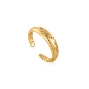 Gold Scattered Stars Adjustable Ring R034-01G