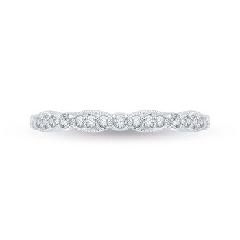 Round Diamond Wedding Band with Euro Shank In 14K White Gold CA0104B-37W