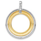 Leslie's Sterling Silver Gold-tone RH and Flash 24k Plated Pendant QLF432