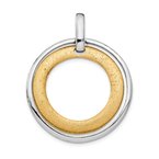 Leslie's Sterling Silver Gold-tone RH and Flash 24k Plated Pendant QLF432