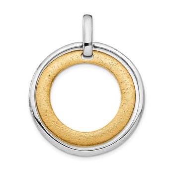 Sterling Silver Gold-tone RH and Flash 24k Plated Pendant QLF432