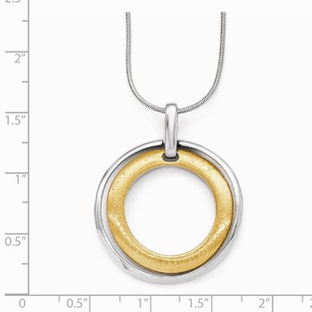 Sterling Silver Gold-tone RH and Flash 24k Plated Pendant QLF432