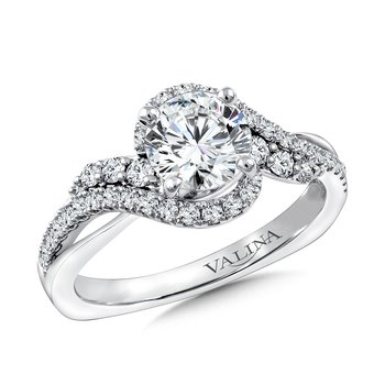Spiral Style Diamond Engagement Ring R9766W
