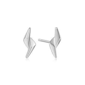 Silver Double Spike Stud Earrings E051-02H