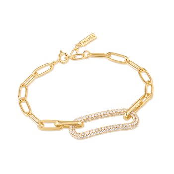 Gold Pavé Link Bracelet B051-01G