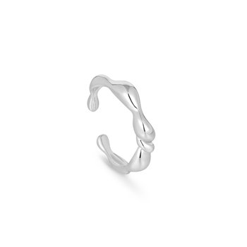 Silver Twisted Wave Adjustable Ring R050-01H
