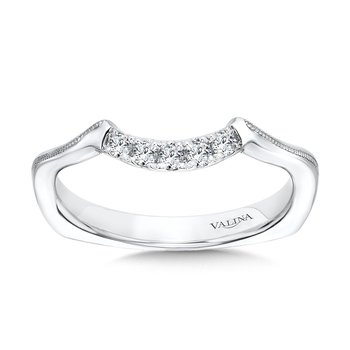 Curved Milgrain Diamond Wedding Band R1068BW