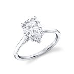 Sylvie Round Cut Solitaire Hidden Halo Engagement Ring - Carter S2683