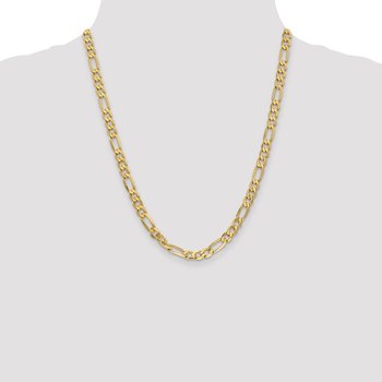 14K 6.00mm Flat Figaro Chain 7083