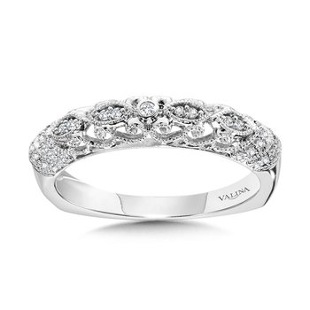 Vintage Milgrain & Filigree Accented Diamond Wedding Band R1158BW