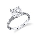 Sylvie Pear Shape Hidden Halo Pave Engagement Ring - Peighton S2433