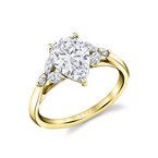 Sylvie Oval Cut Unique Three Stone Engagement Ring - Alina S2609