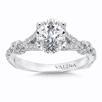 Oval Center Split Shank Engagement Ring R9958W