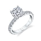 Sylvie Round Cut Classic Wide Band Engagement Ring - Marlise S2793
