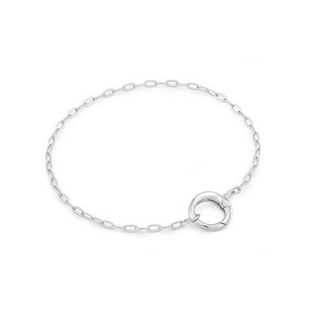 Silver Mini Link Charm Chain Connector Bracelet B048-02H