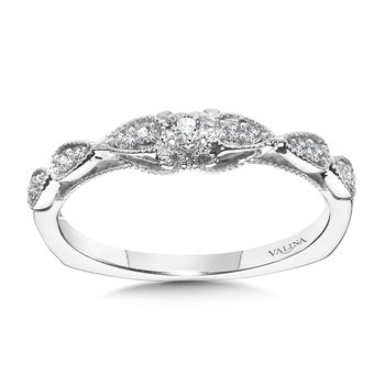 Vintage Milgrain & Filigree Accented Diamond Wedding Band R1171BW