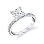 Sylvie Round Cut Classic Wide Band Engagement Ring - Malencia S2993