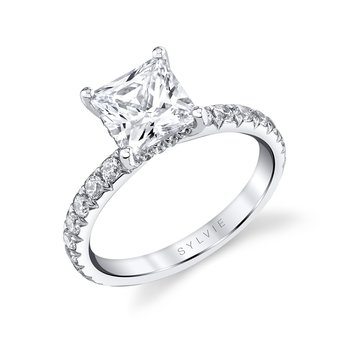 Round Cut Classic Wide Band Engagement Ring - Malencia S2993