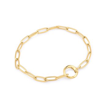 Gold Link Charm Chain Connector Bracelet B048-01G