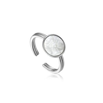 Sunbeam Emblem Silver Adjustable Ring R030-05H
