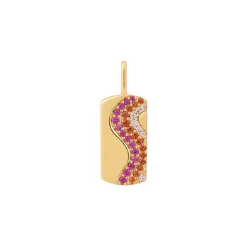 Gold Wave Pink Sparkle Charm NC048-18G