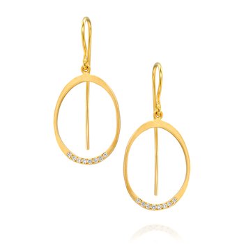  Oval Circle Pave Diamond Earring 4944