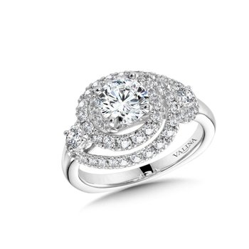 Modern Spiral Halo Engagement Ring R1005W