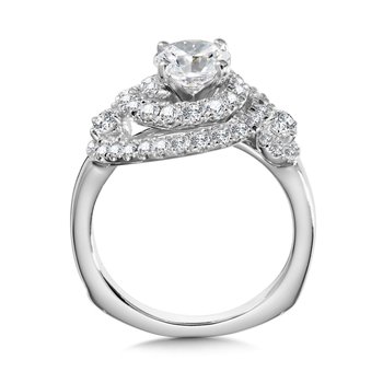 Modern Spiral Halo Engagement Ring R1005W