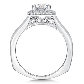 Cushion Shape Halo Diamond Engagement Ring R9641W