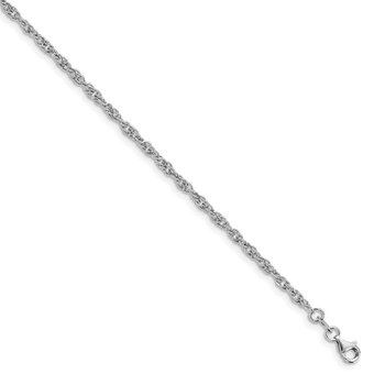 Sterling Silver Rhodium-plated Fancy Chain Anklet QLF515-10.5