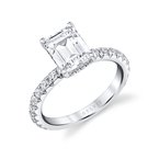 Sylvie Round Cut Classic Wide Band Engagement Ring - Malencia S2993
