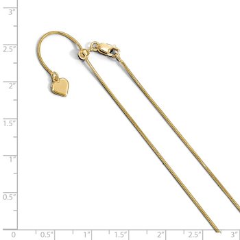 Sterling Silver Gold-plated Adjustable .95mm Snake Chain FC61