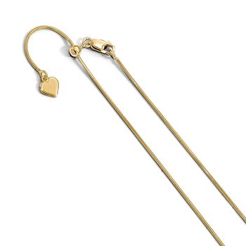 Sterling Silver Gold-plated Adjustable .95mm Snake Chain FC61