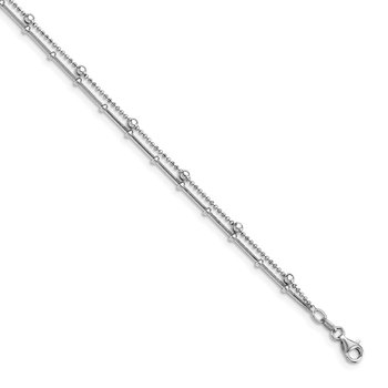 Sterling Silver Double Strand w/.5in ext. Anklet QLF835-9