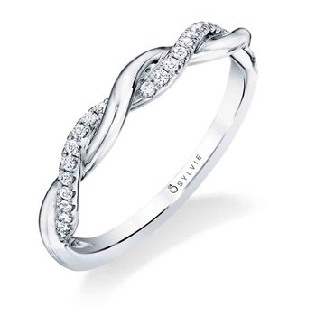 Modern Diamond Spiral Wedding Band - Coralie BS1724