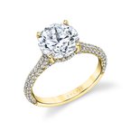 Sylvie Pear Shape Hidden Halo Pave Engagement Ring - Peighton S2433