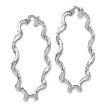 Sterling Silver Polished Twisted Hoop Earrings QLE250