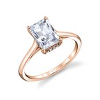 Sylvie Round Cut Solitaire Hidden Halo Engagement Ring - Carter S2683