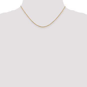 14K 1.3mm Diamond-Cut Rope Chain Anklet 7058