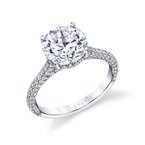 Sylvie Pear Shape Hidden Halo Pave Engagement Ring - Peighton S2433