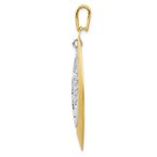 Leslie's Sterling Silver RH-plat and Gold-tone Textured Tree Pendant QLF624